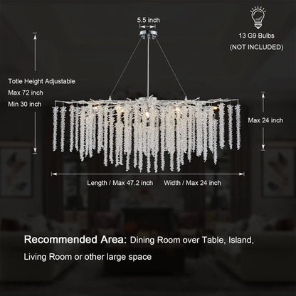 DecorBites™ Crystal Tassel Chandelier: Elegant Dining Room Pendant Light Fixtures
