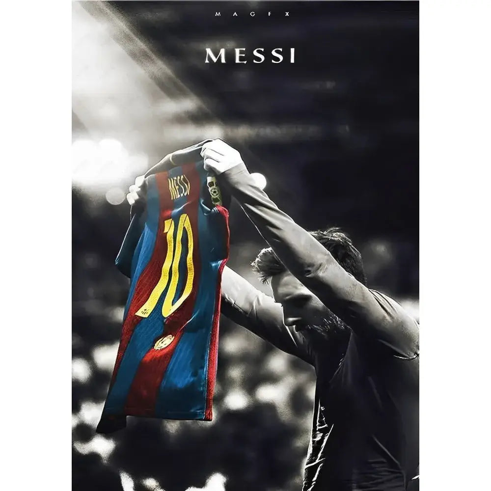 DecorBites™ Football Star M-Messi Poster for Home Decor