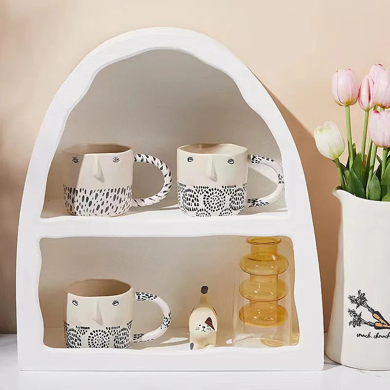 كوب قهوة حليب سيراميكي من DecorBites™ سعة 340 مل مع رسم ثلاثي الأبعاد فريد