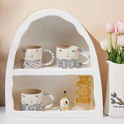 كوب قهوة حليب سيراميكي من DecorBites™ سعة 340 مل مع رسم ثلاثي الأبعاد فريد