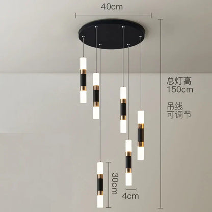 DecorBites™ Crystal LED Chandelier: Luxury Stair Lighting Fixture for Staircase, Minimalist Indoor Hangings