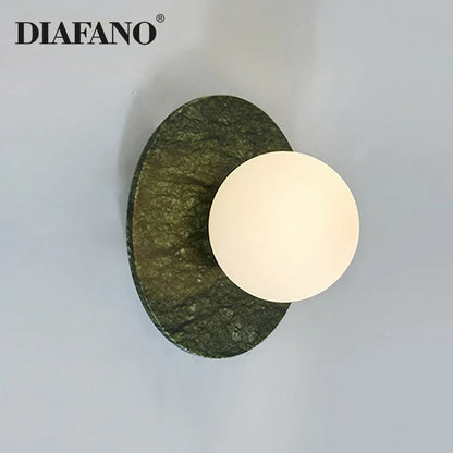 Lámpara de pared LED DecorBites™ de mármol verde para una decoración de sala de estar de lujo