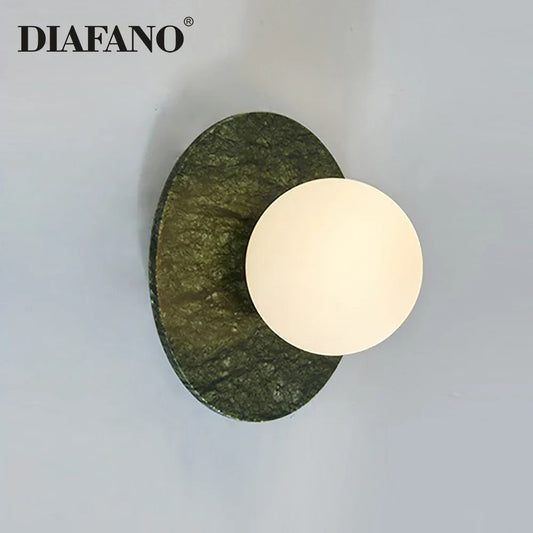 DecorBites™ Green Marble LED Wall Lamp for Luxury Living Room Decor