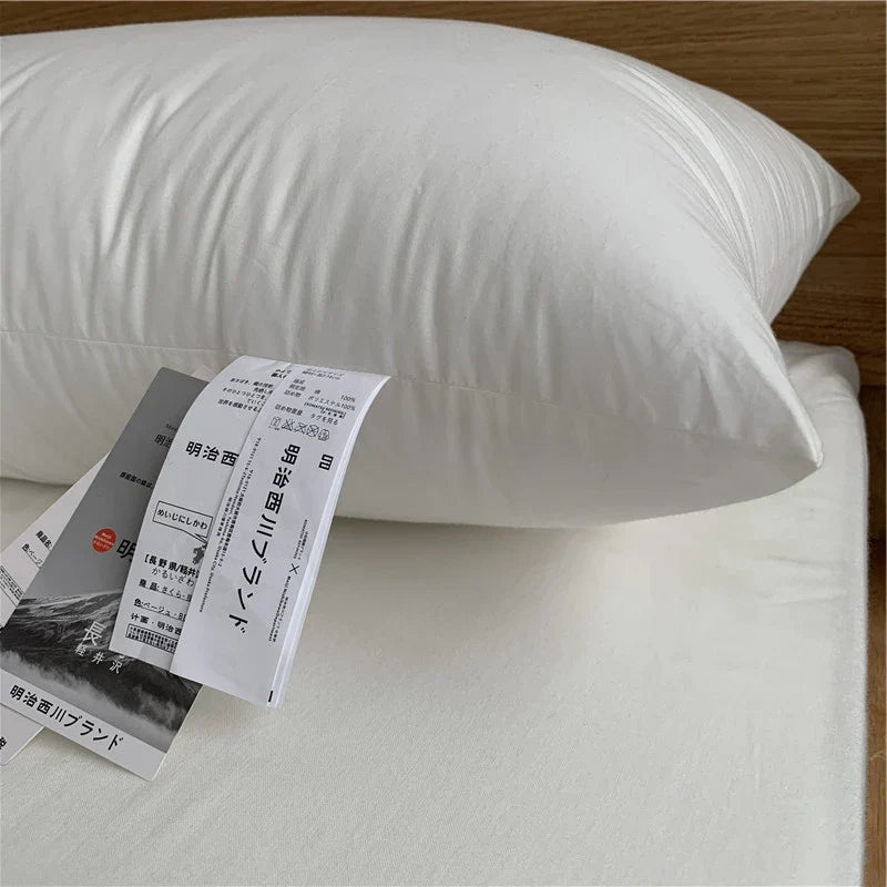 DecorBites™ 100% Cotton Rectangle Neck Pillow - Hotel & Home Solid Color