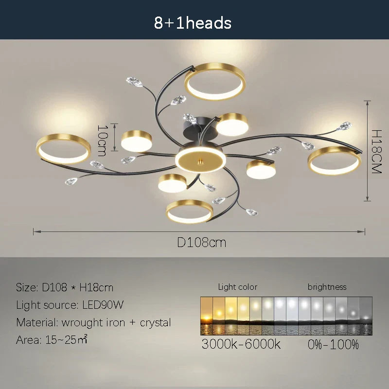 DecorBites™ LED Chandelier: Stylish Indoor Lighting for Bedroom, Living Room, Dining Room