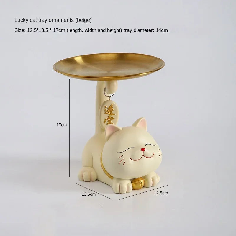 DecorBites™ Lucky Cat Statue Ornaments for Home Decor and Storage