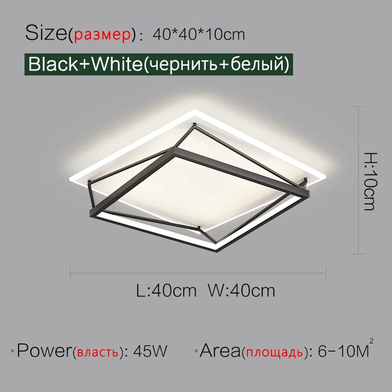DecorBites™ Geometric LED Ceiling Lamp_Nordic Minimalist Design for Modern Bedroom