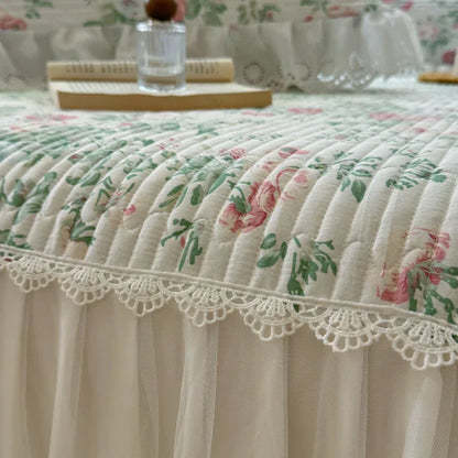 DecorBites™ Lace Ruffles Bed Skirt Set with Pillowcases for 1.2-2M Beds