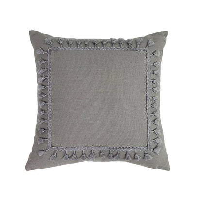 DecorBites™ Boho Linen Cotton Pillow Cover with Tassels - Beige Square/Rectangular 45x45cm/30x50cm