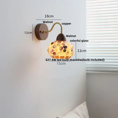 DecorBites™ LED Tiffany Style Wall Lights Pull Chain Sconce Colorful Glass Stair Fixture