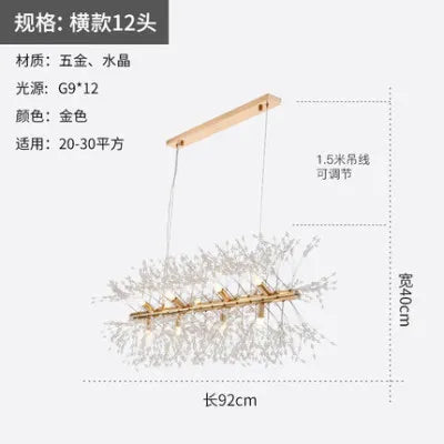Lámparas colgantes DecorBites™ con forma de diente de león de cristal para una decoración elegante del hogar