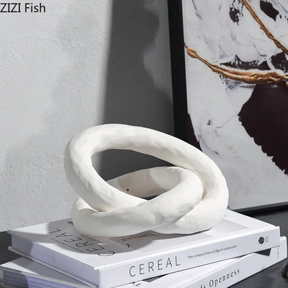 ديكور بايتس™ - منحوتة عقدة سيراميكية تجريدية لديكور الغرفة