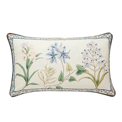 DecorBites™ Botanical Leaf Watercolor Printed Linen Lumbar Pillowcase 30x50cm