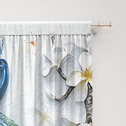 Decobites Peacock Blue & Yellow Curtains- Rod Pocket Design for Home & Kitchen - Living Room Chic