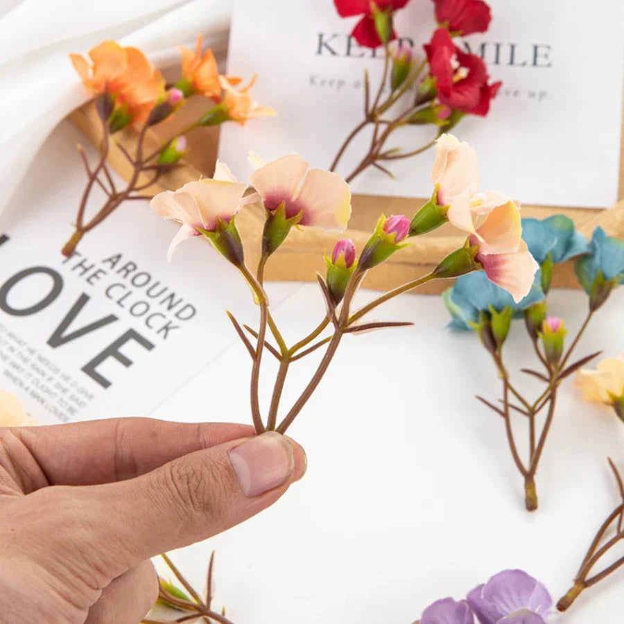 DecorBites™ Artificial Flowers: Christmas Decor, Home Wedding Bouquet, Scrapbooking Bouquets