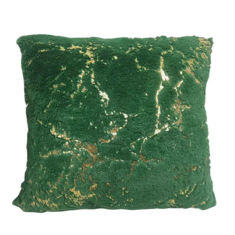 DecorBites™ Golden Fur Cushion Cover White 43x43 - Luxury Home Decor Pillow Case