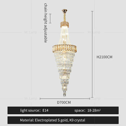 DecorBites™ Crystal Chandelier: High-End Duplex & Spiral Staircase Light for Luxury Living Spaces