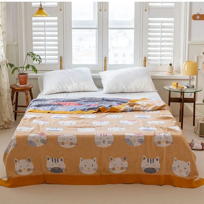 DecorBites™ Double Cotton Blanket: Soft & Breathable Bed Cover
