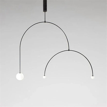 DecorBites™ Iron Line Chandelier: Post-modern Hanging Lamp for Living Room & Bedroom
