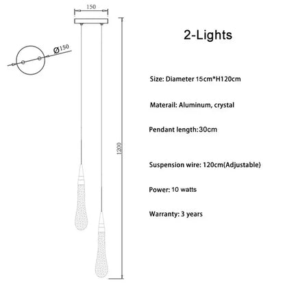 DecorBites™ Crystal LED Chandelier: Modern Art Pendant Light for Restaurant, Bar, Staircase & Loft