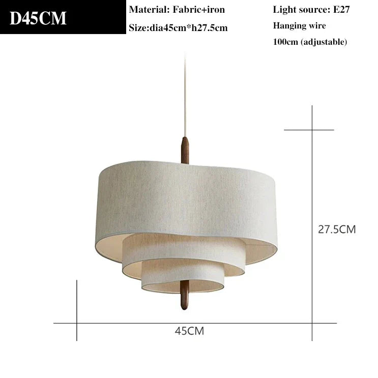 DecorBites™ Japanese Fabric Chandelier Retro Style Pendant Light for Living Room, Bedroom, Restaurant, Hotel