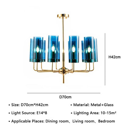 DecorBites™ American Lustre Glass Chandelier LED Pendant Light Fixture