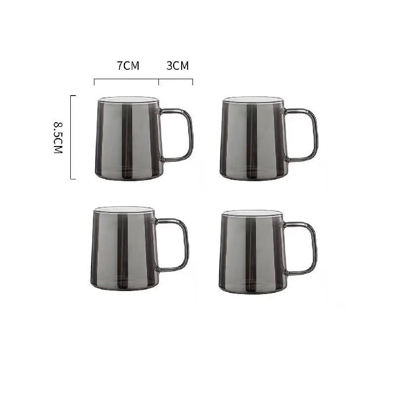 DecorBites™ Gray Glass Water Pitcher with Handle Large-capacity Tea Pot Juice Jug