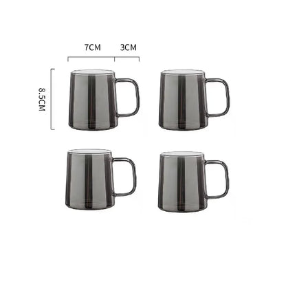 DecorBites™ Gray Glass Water Pitcher with Handle Large-capacity Tea Pot Juice Jug