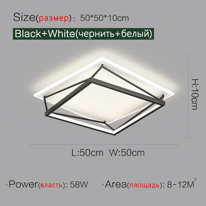 DecorBites™ Geometric LED Ceiling Lamp_Nordic Minimalist Design for Modern Bedroom