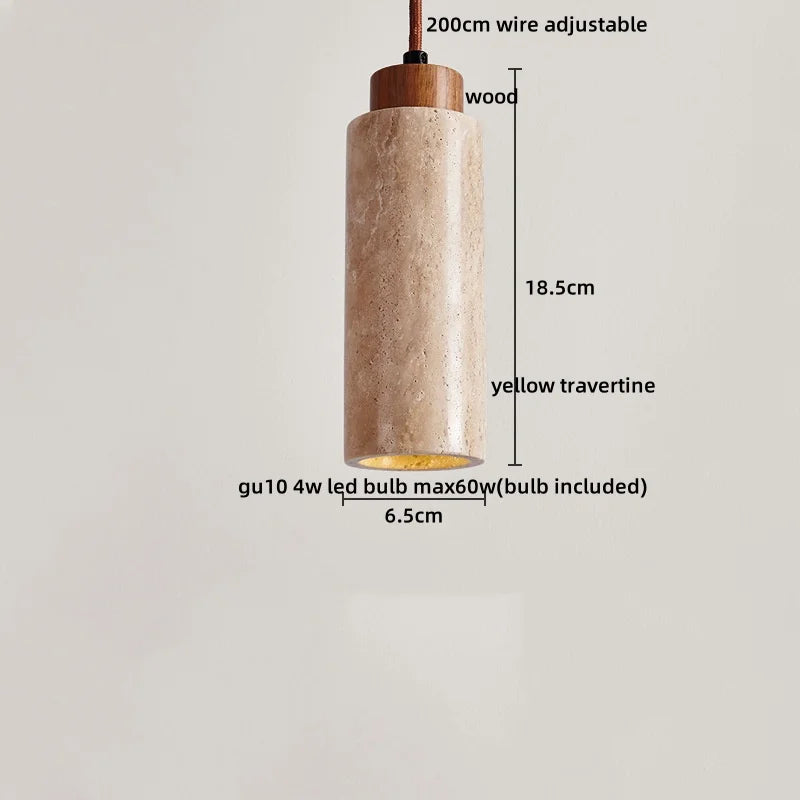 DecorBites™ LED Hanging Lamp: Yellow Travertine Japanese Style Pendant Light for Home Decoration