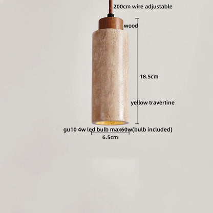 DecorBites™ LED Hanging Lamp: Yellow Travertine Japanese Style Pendant Light for Home Decoration