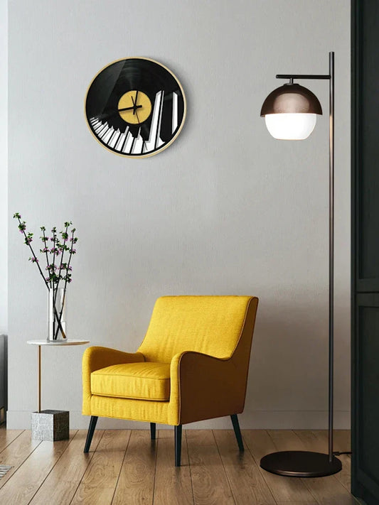 DecorBites™ Black Glass Ball Floor Lamp: Minimalist Nordic Design for Living Room & Bedside Lighting