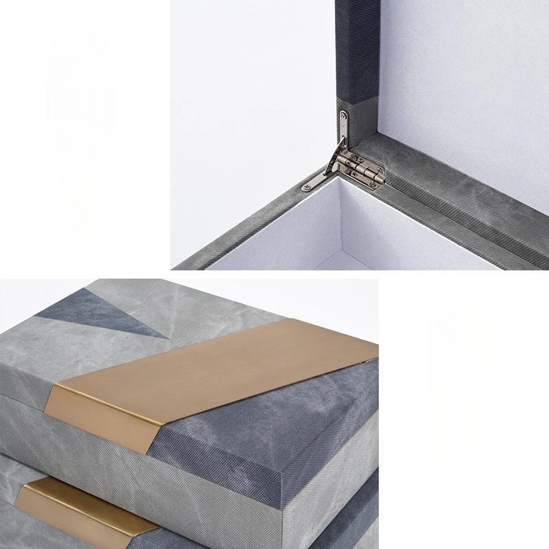 DecorBites™ Grey Marble Pattern Leather Storage Box Jewelry Container Desktop Organizer