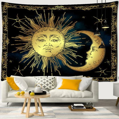 Decobites Sun Moon Tarot Tapestry: Mystical Abstract Art for Home Decor