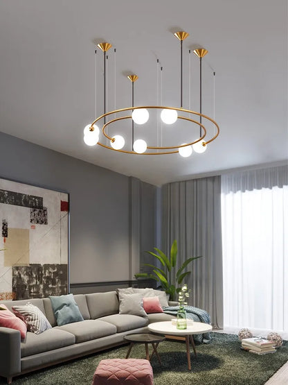 Lámpara colgante LED con bola de cristal DecorBites™ para una decoración moderna de la sala de estar.