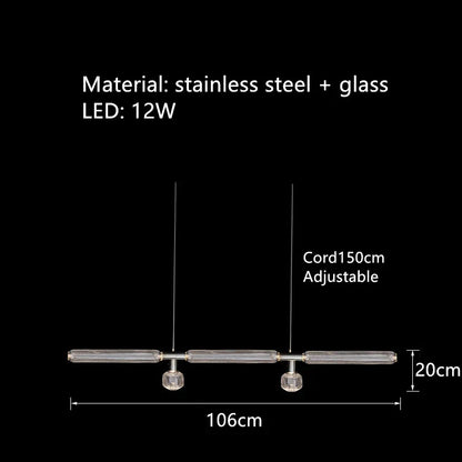 DecorBites™ Glass Tubes Chandelier LED Pendant Lamp for Modern Luxury Lighting