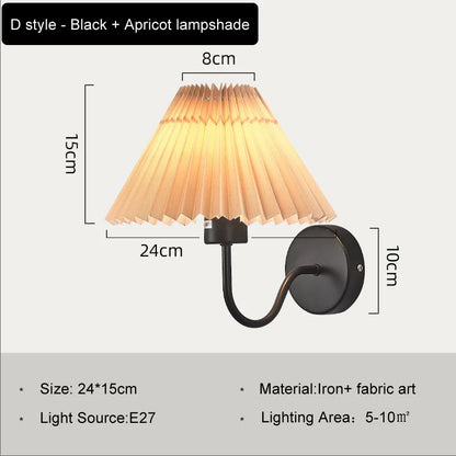 DecorBites™ Cloth Lampshade LED Wall Lamp for Bedroom & Living Room Decor