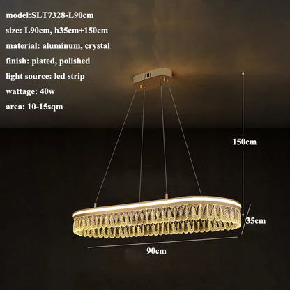 Lámpara de araña LED de cristal moderna DecorBites™ 2024 para decoración de sala de estar y comedor