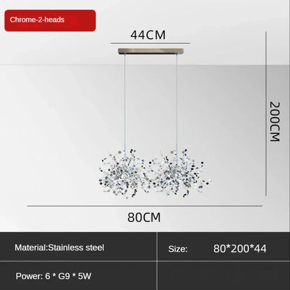 DecorBites™ Leaf Sequin Ceiling Chandelier for Modern Living Room, Restaurant, Bar, and Shop Window