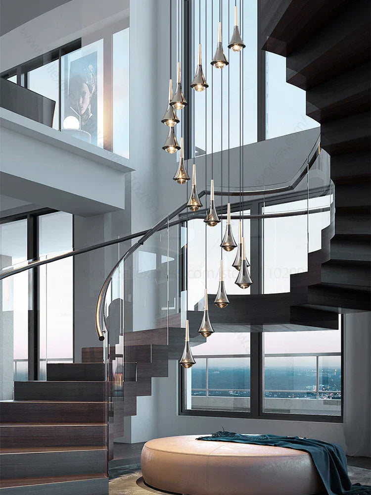 Lámpara de araña contemporánea DecorBites™ con diseño de cuerno: Iluminación colgante de techo para restaurantes y salas de estar