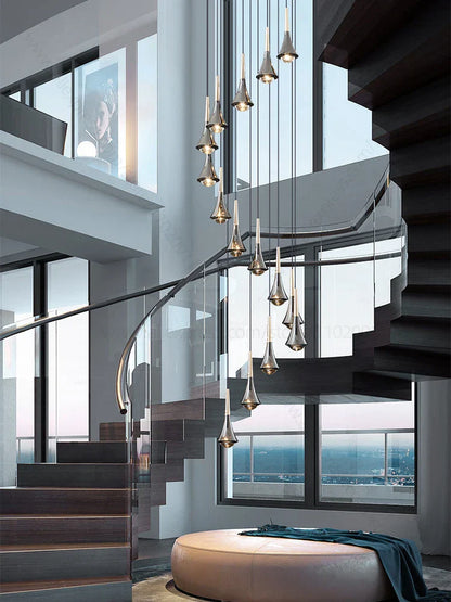 Lámpara de araña contemporánea DecorBites™ con diseño de cuerno: Iluminación colgante de techo para restaurantes y salas de estar