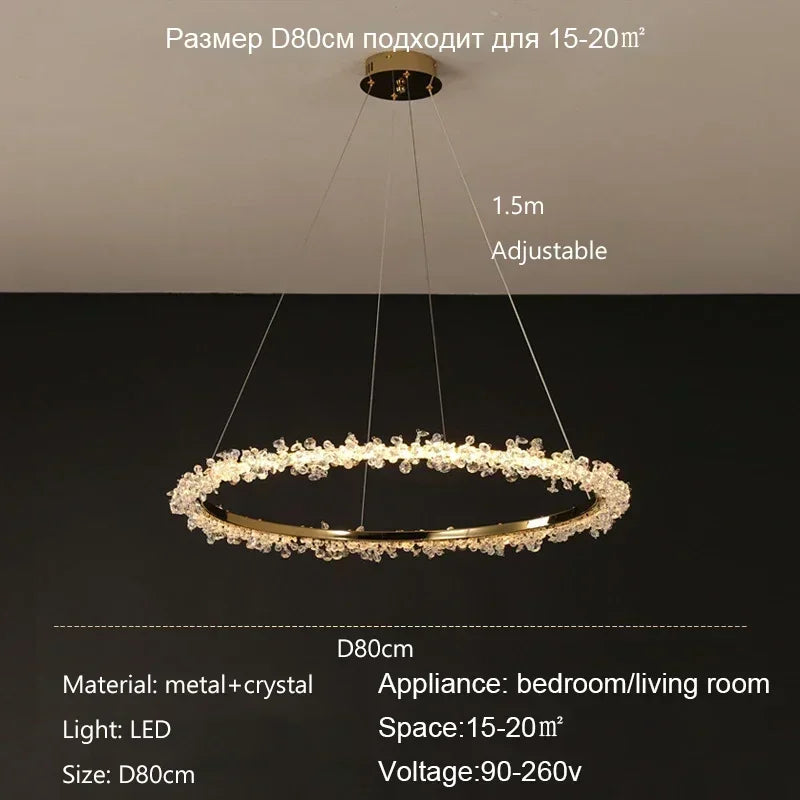 DecorBites™ Crystal Pendant Chandelier Modern Luxury Interior Decoration Lighting
