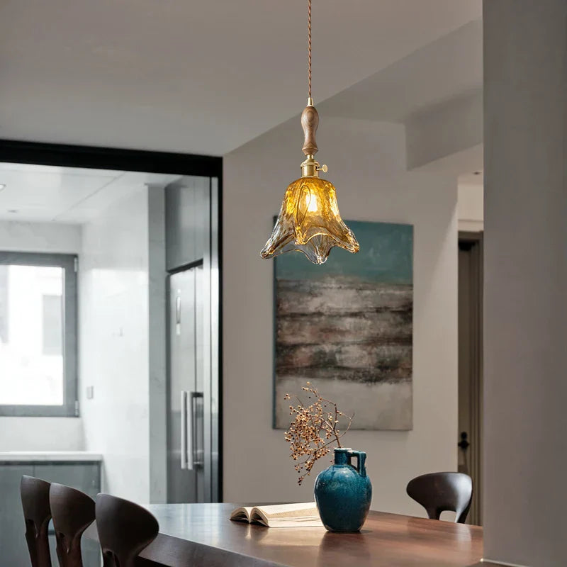 Lámpara colgante de vidrio ámbar LED Decorbites™ - Estilo vintage americano para la decoración del hogar