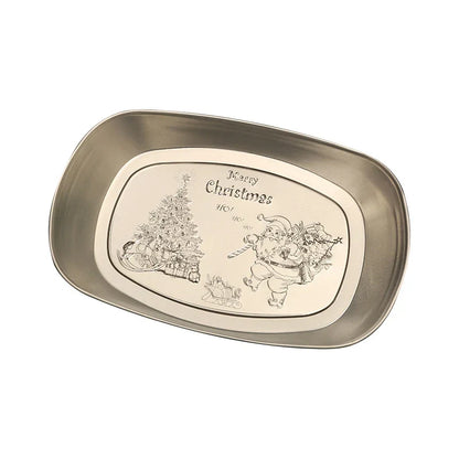 DecorBites™ Christmas Fruit Tray Santa Claus Snowman Print Decorative Plate