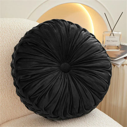 DecorBites™ Dutch Velvet Round Seat Cushion: Modern & Comfortable Back Support for Living Room.
