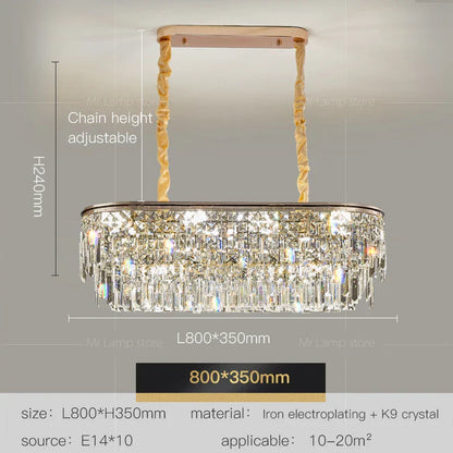 DecorBites™ Crystal LED Chandelier for Living Room, Dining & Bedroom - High-end Luxury Lighting