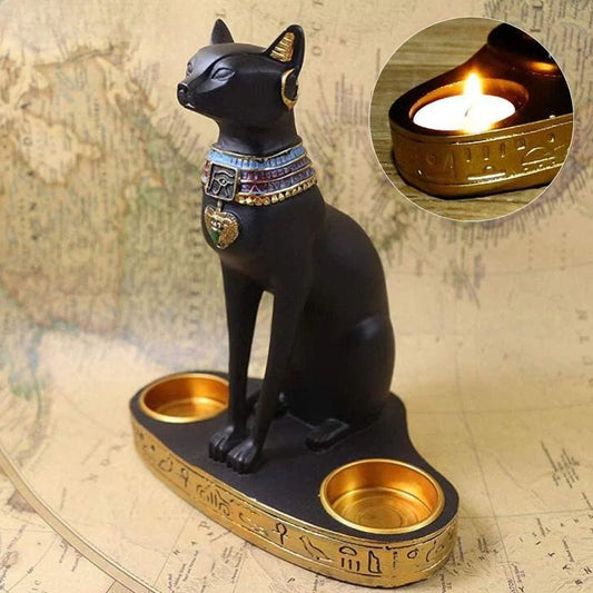 DecorBites™ Cat Goddess Candle Holder Resin Statue Retro Figurine Decoration Ornament
