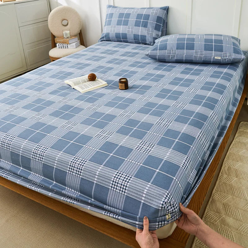 DecorBites™ Coarse Cotton Queen Fitted Sheet: Comfortable, Durable Maternal Child Bedding