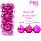 24/36pcs Christmas Balls Decoration Christmas Pine Tree Ornament Red Navy Blue Ball Ornament Xmas Hanging Tree Pendants Navidad