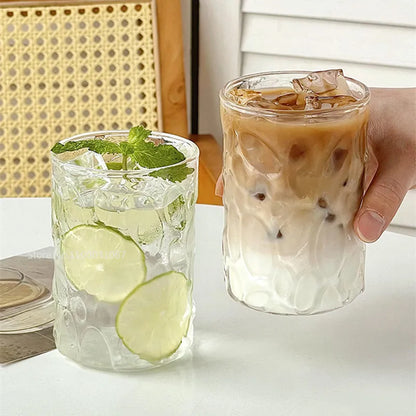 DecorBites™ Glass Cafe Coffee Cup Water Cup Iced Latte Americano Juice Glass